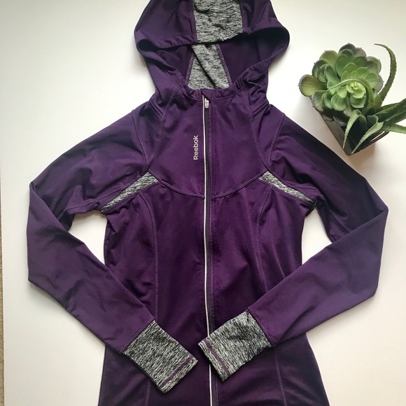 REEBOK Full-zip Purple and Gray Full-Length Jacket with Hood Size XS - Picture 1 of 5